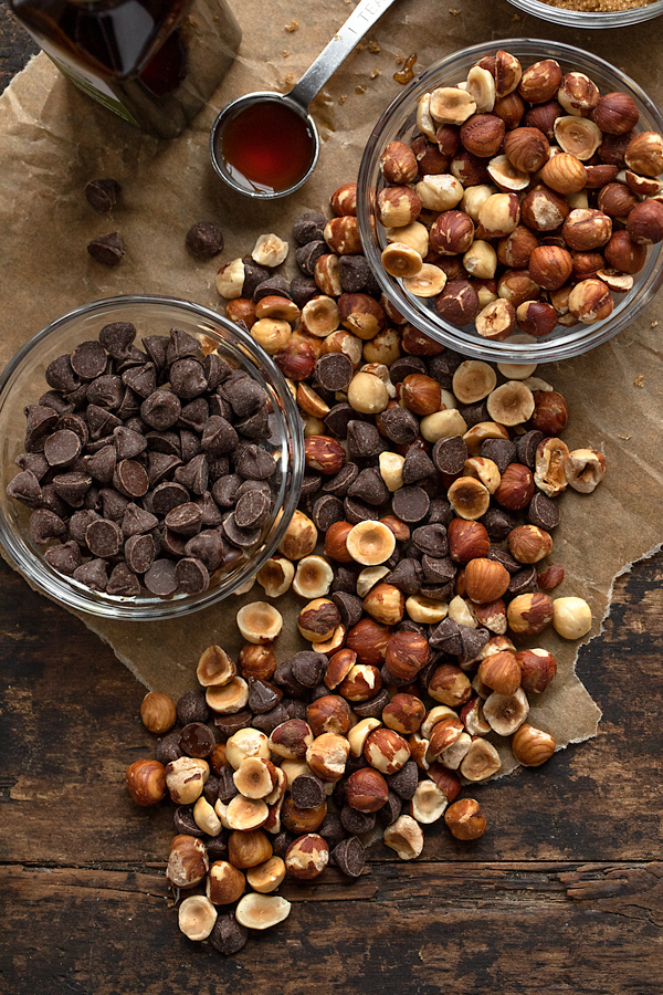 Ingredients for Chocolate Chip Cookies with Roasted Hazelnuts | thecozyapron.com