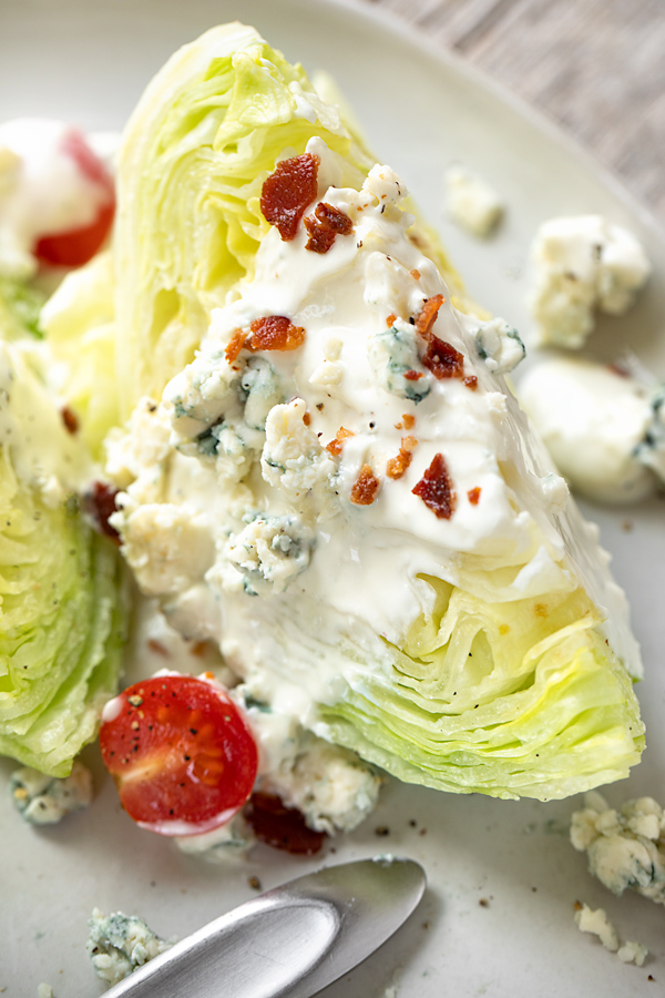 Blue Cheese Dressing on a Wedge Salad | thecozyapron.com