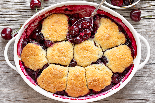 Cherry Cobbler with Cream Biscuit Topping