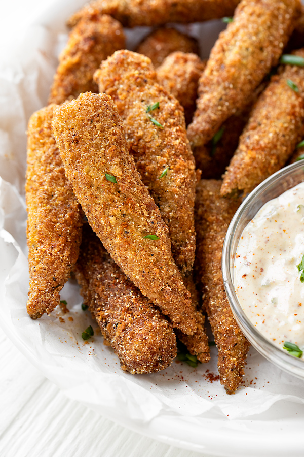 Fried Okra with Creole Mustard Remoulade | thecozyapron.com