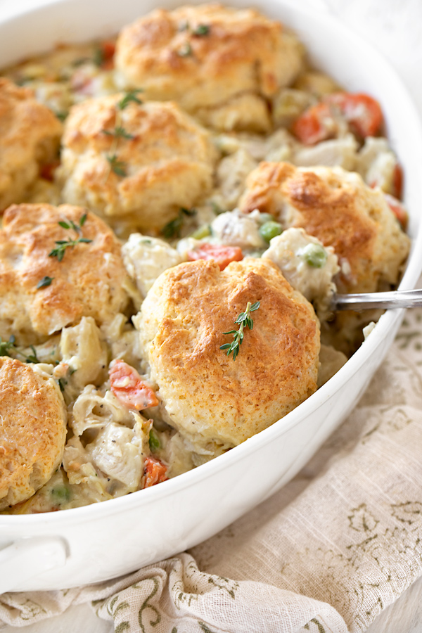 Chicken Pot Pie with Biscuits | thecozyapron.com