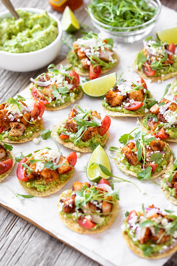 Shrimp Tostada Bites | thecozyapron.com