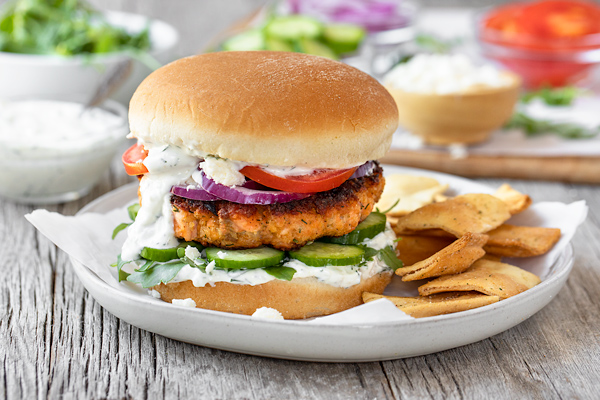 Salmon Burgers with Lemon and Dill