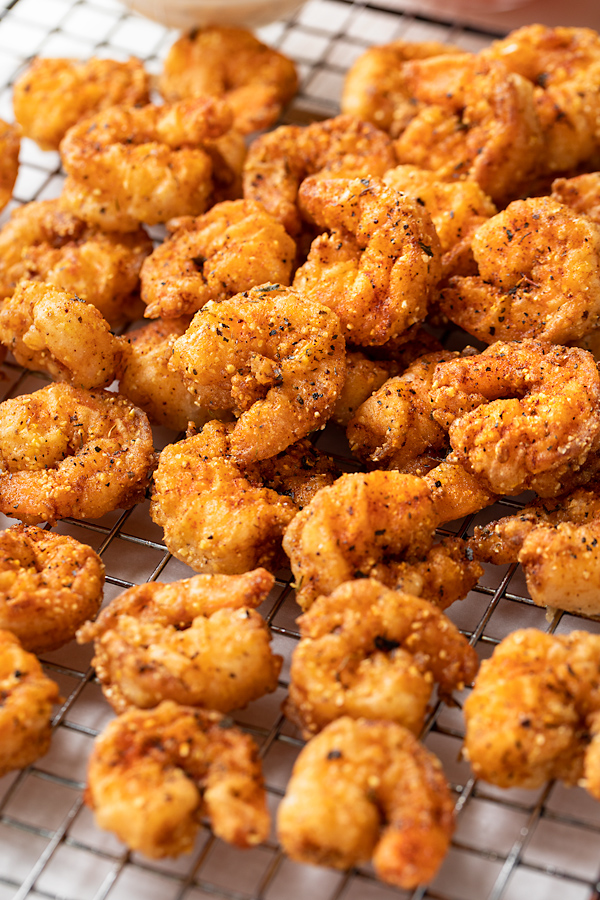 Freshly Fried Shrimp for Po' Boy Sandwiches | thecozyapron.com