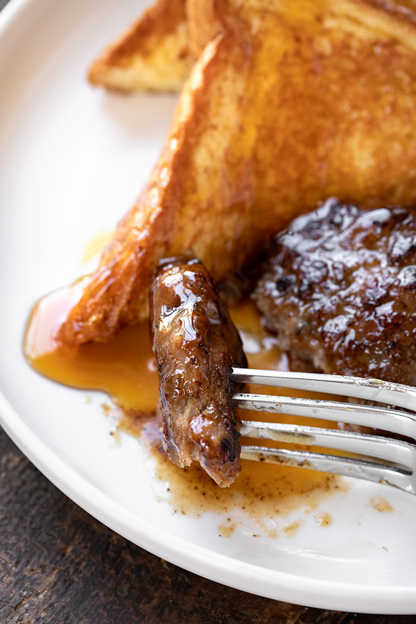 Homemade Breakfast Sausage with Syrup and French Toast | thecozyapron.com
