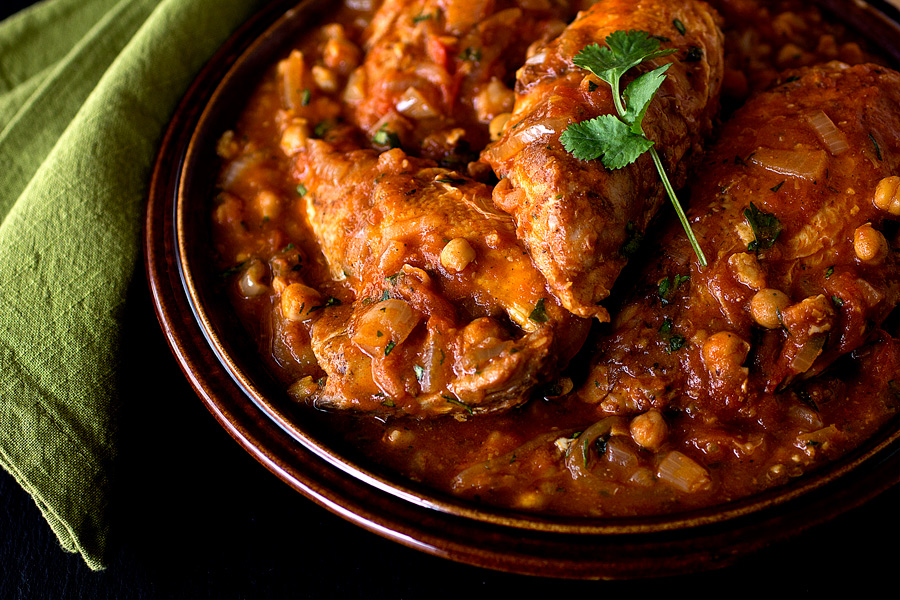 Meal Prep Moroccan Chicken Bowls - Garnished Plate