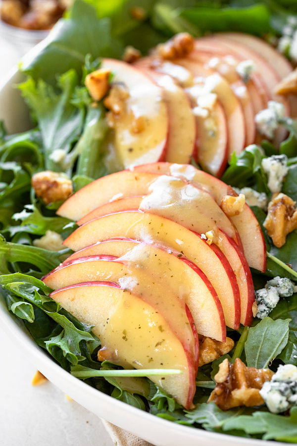 Apple Cider Vinaigrette on Apple Salad | thecozyapron.com