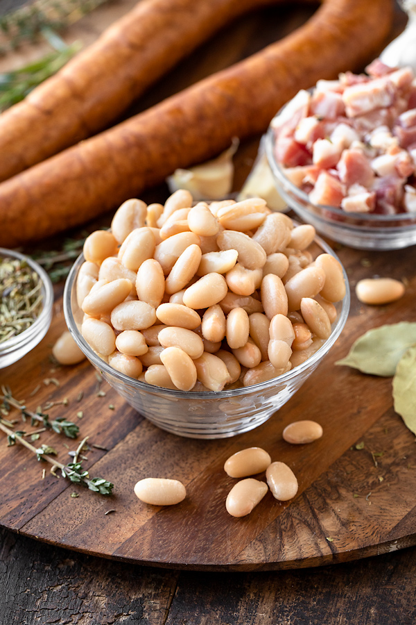 Ingredients for Chicken Cassoulet | thecozyapron.com