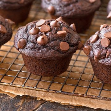 Double Chocolate Chip Muffins | thecozyapron.com