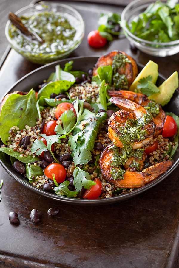 Chimichurri Shrimp Bowl | thecozyapron.com