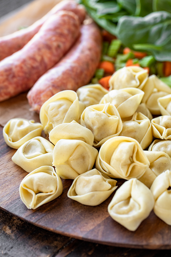 Ingredients for Sausage Tortellini Soup | thecozyapron.com