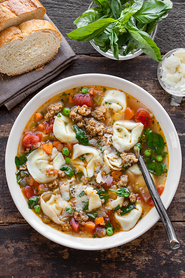 Sausage Tortellini Soup | thecozyapron.com