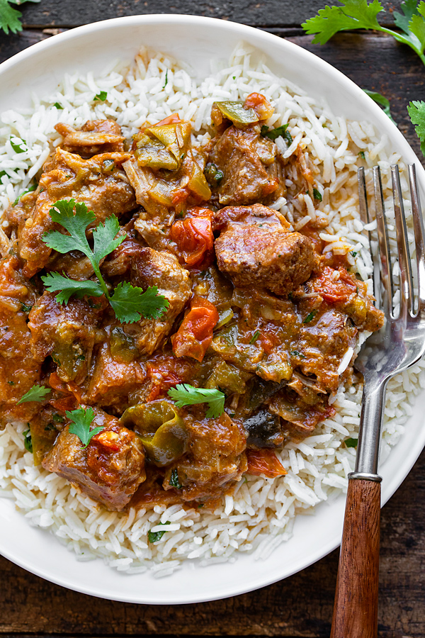 Braised Pork Shoulder Over Rice | thecozyapron.com