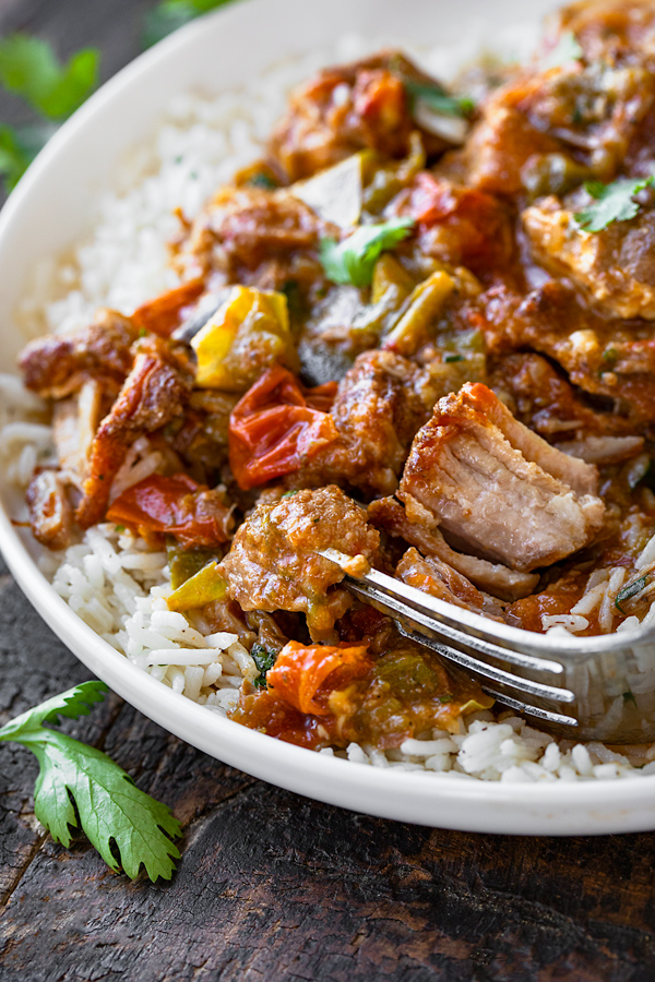 Braised Pork Shoulder Over Rice | thecozyapron.com