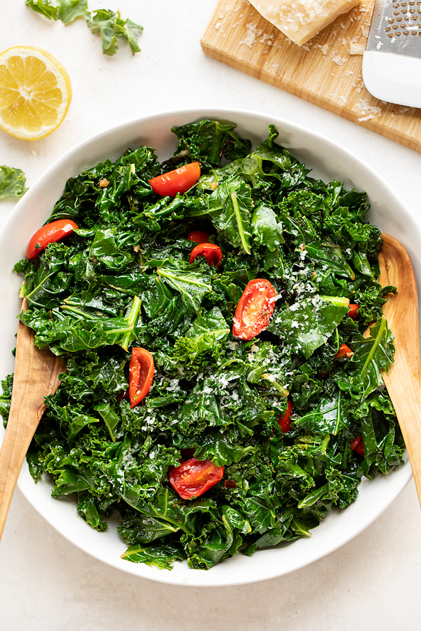 Sauteed Kale in Serving Bowl | thecozyapron.com