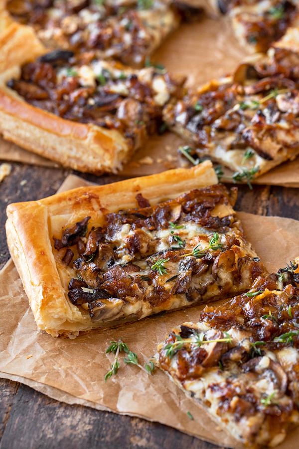 Slices of French Onion Mushroom Tart | thecozyapron.com