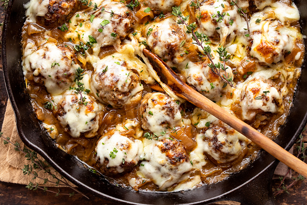 French Onion Meatballs | The Cozy Apron