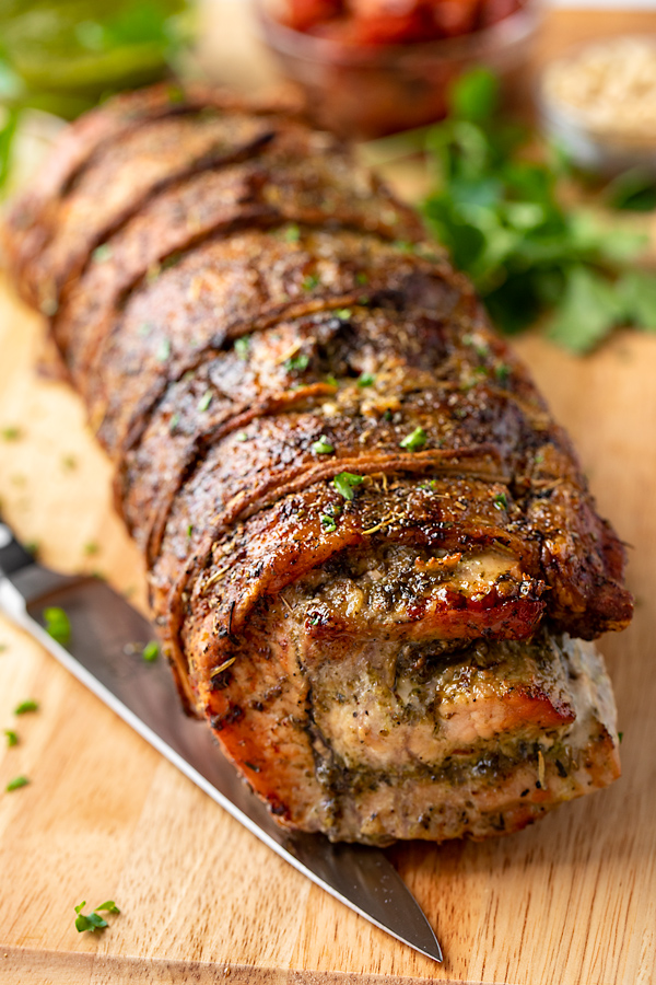 Freshly-Roasted, Stuffed Pork Loin | thecozyapron.com