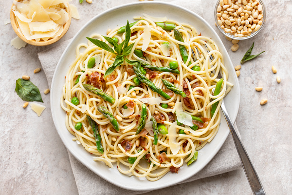 Asparagus Pasta with Prosciutto