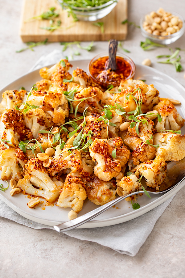 Chili Crisp Cauliflower | thecozyapron.com