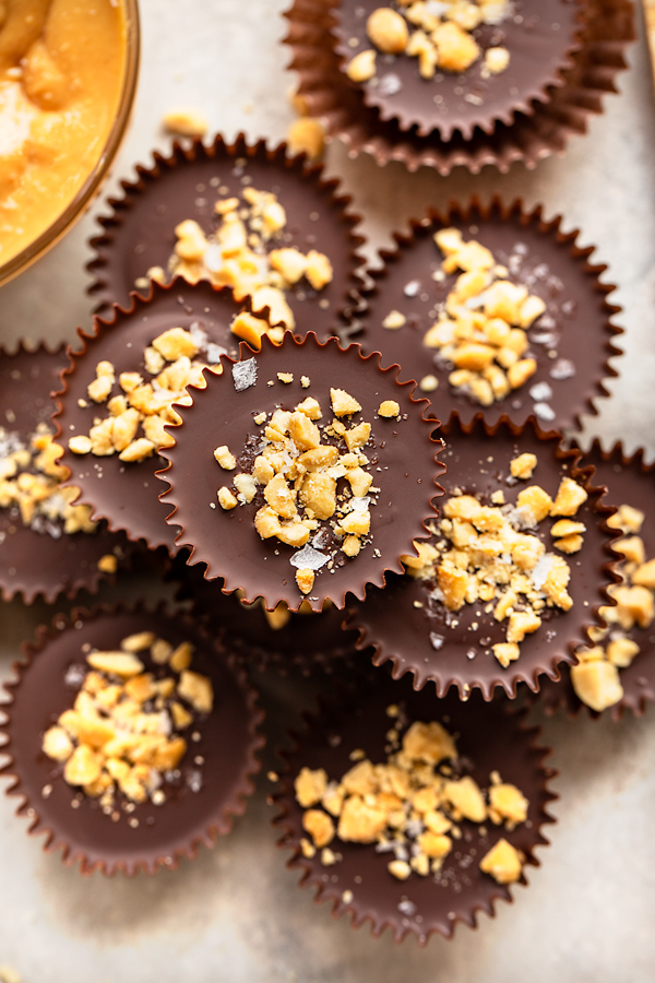 Dark Chocolate Peanut Butter Cups, Stacked Up | thecozyapron.com