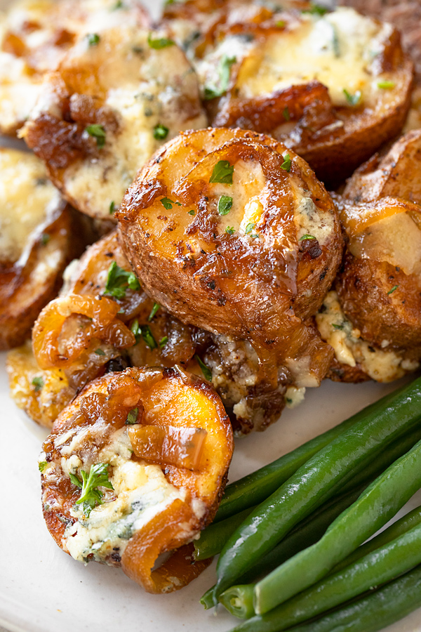 Stilton Roasted Potatoes | thecozyapron.com