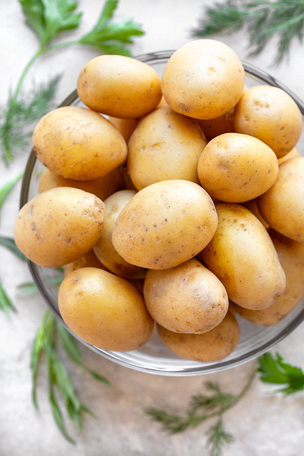 Baby Yellow Potatoes for French Potato Salad | thecozyapron.com