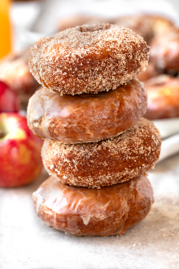 Stacked Apple Cider Donuts | thecozyapron.com