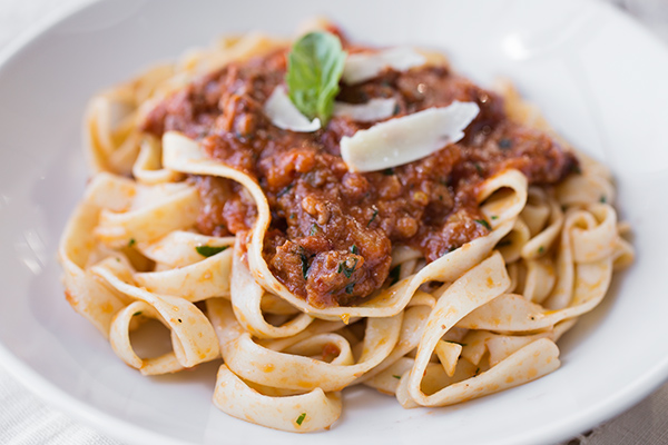 Fettuccine Bolognese with Sausage