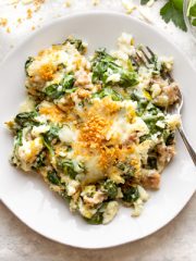 Spinach Gratin with Sausage and Rice | thecozyapron.com