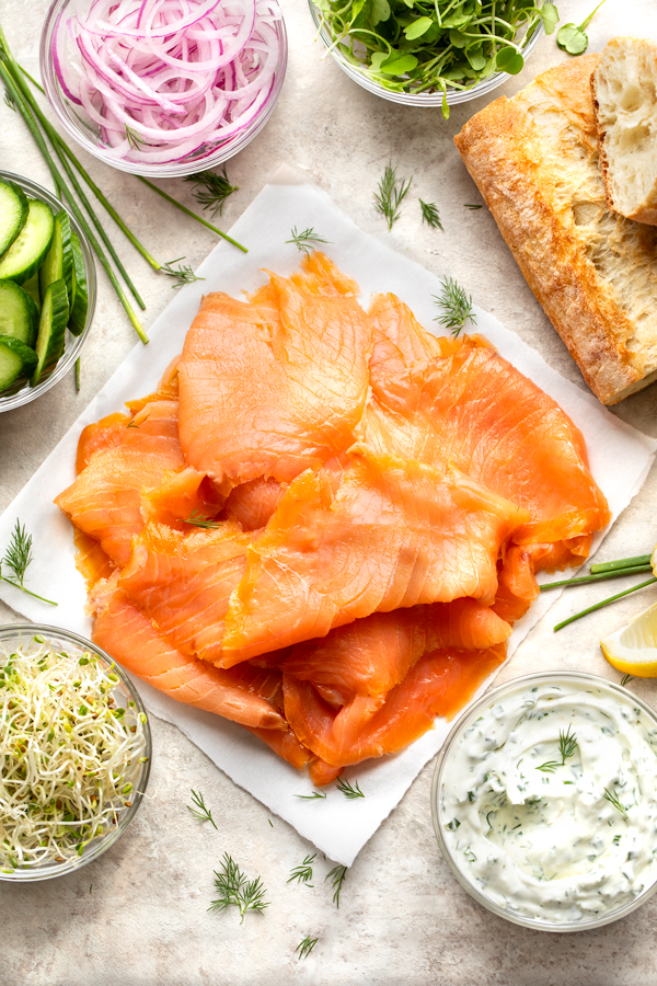 Ingredients for Smoked Salmon Sandwich | thecozyapron.com