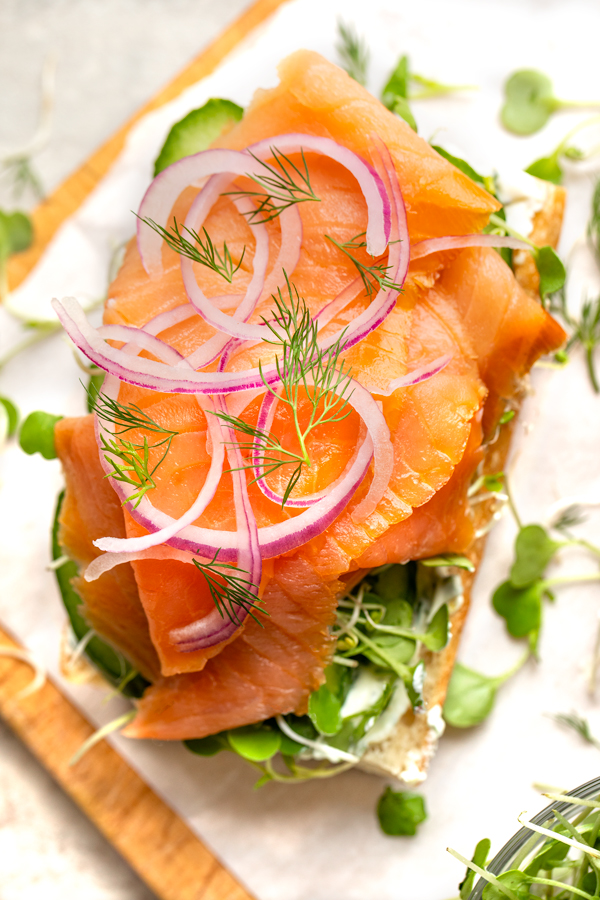 Open-Face Smoked Salmon Sandwich | thecozyapron.com