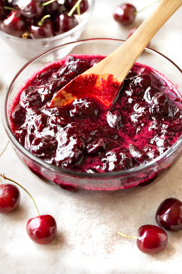 Freshly Prepared Cherry Jam | thecozyapron.com
