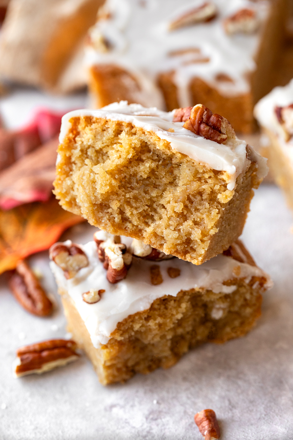Interior of a Maple Pecan Blondie | thecozyapron.com