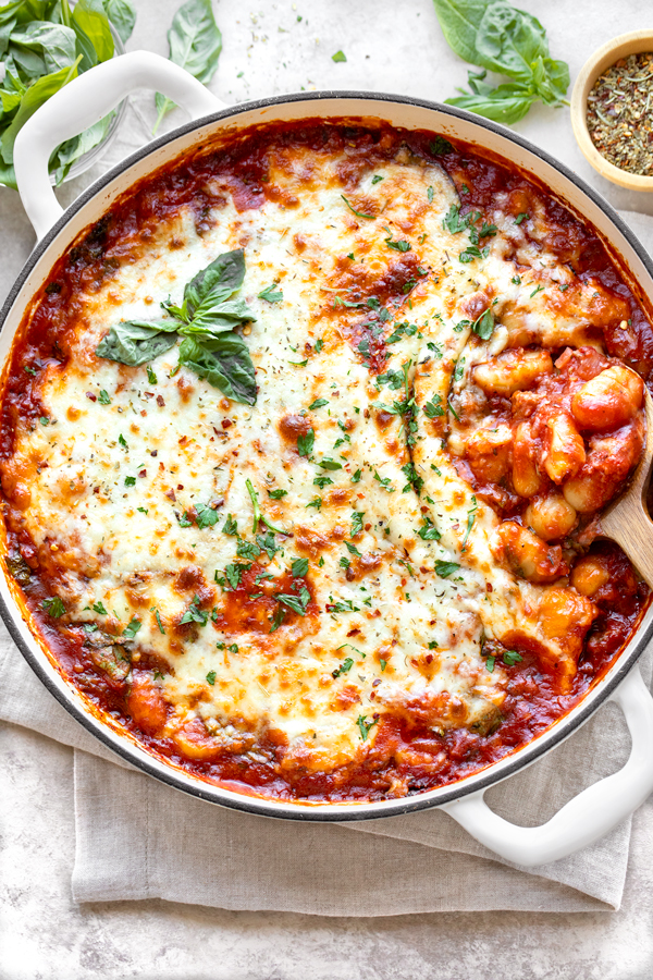 Gnocchi Bake with Sausage and Spinach | thecozyapron.com