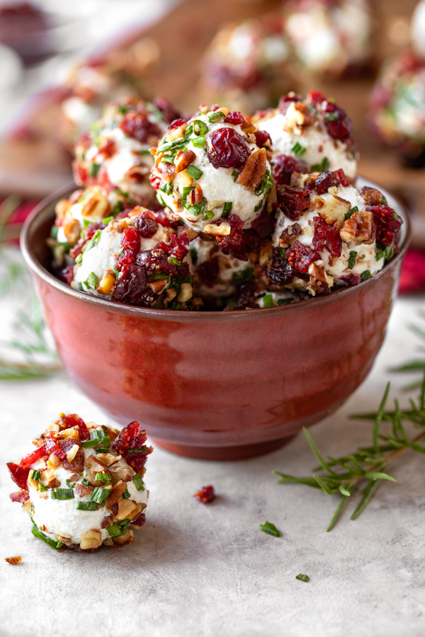 A small bowl of Goat Cheese Truffles | thecozyapron.com