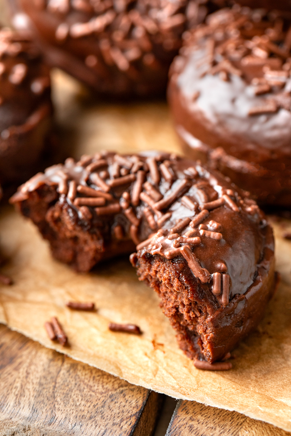 The warm and delicious inside view of a Chocolate Glazed Donut | thecozyapron.com