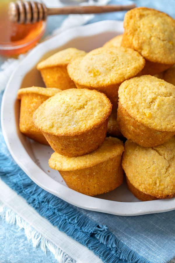 A big bowl of Cornbread Muffins | thecozyapron.com