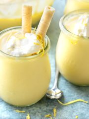 Lemon Pudding with Cookie Straws | thecozyapron.com
