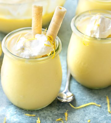 Lemon Pudding with Cookie Straws | thecozyapron.com