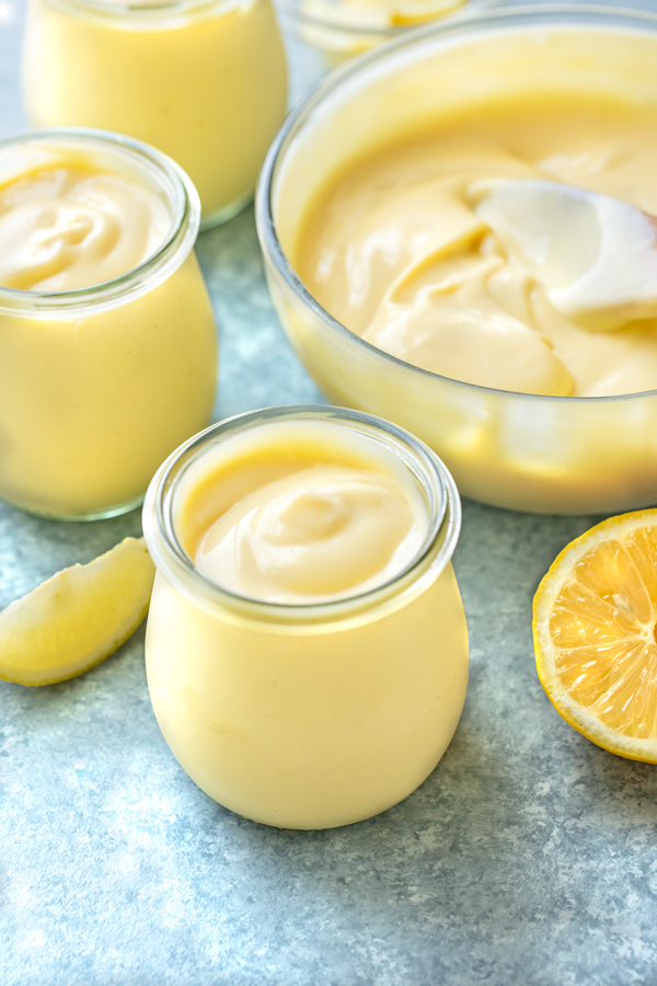 A jar of freshly made Lemon Pudding | thecozyapron.com