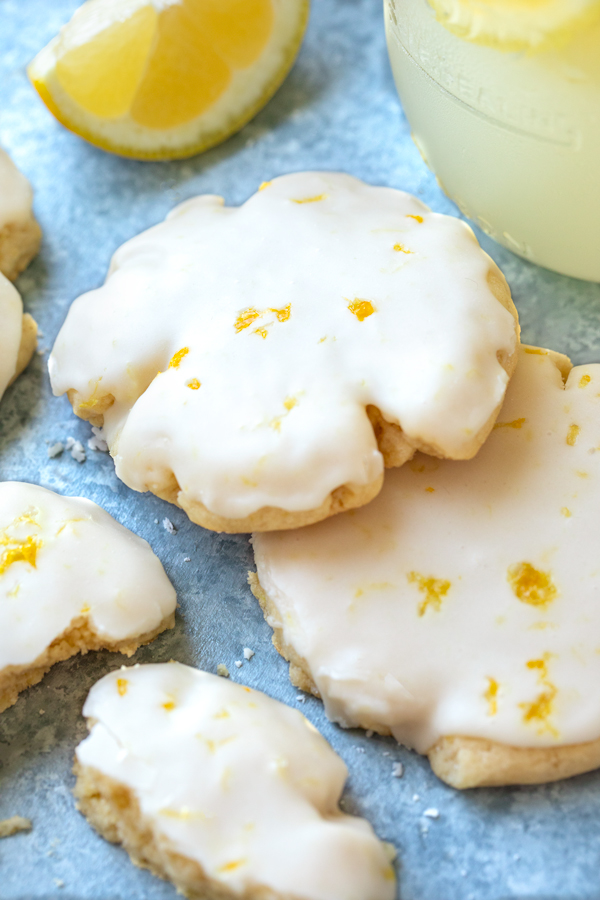 Closeup on a couple Lemon Cookies | thecozyapron.com