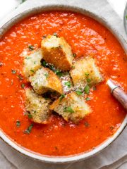 Roasted Red Pepper and Tomato Soup | thecozyapron.com