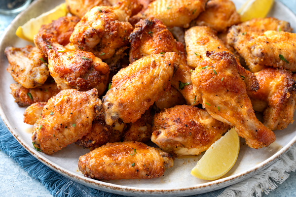 A fresh platter of homemade Lemon Pepper Wings | thecozyapron.com