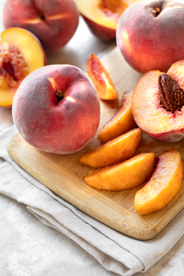 Beautiful, fresh Peaches for the Peach Crisp recipe | thecozyapron.com