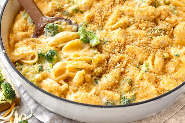 Shells and Cheese with Chicken and Broccoli