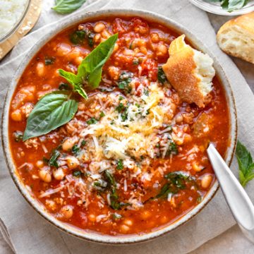 Tomato and White Bean Soup | thecozyapron.com