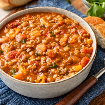 Lentil Vegetable Soup | thecozyapron.com