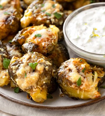 Smashed Brussels Sprouts | thecozyapron.com