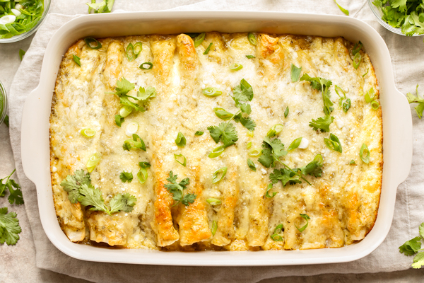Salsa Verde Chicken Enchiladas